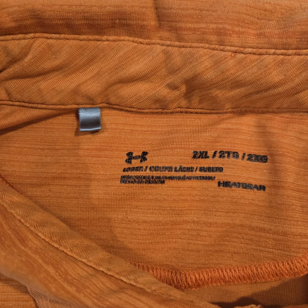 Under Armour Men's Polo Style Golf Activewear Short Sleeve Orange Stripes 2XL - Picture 5 of 10